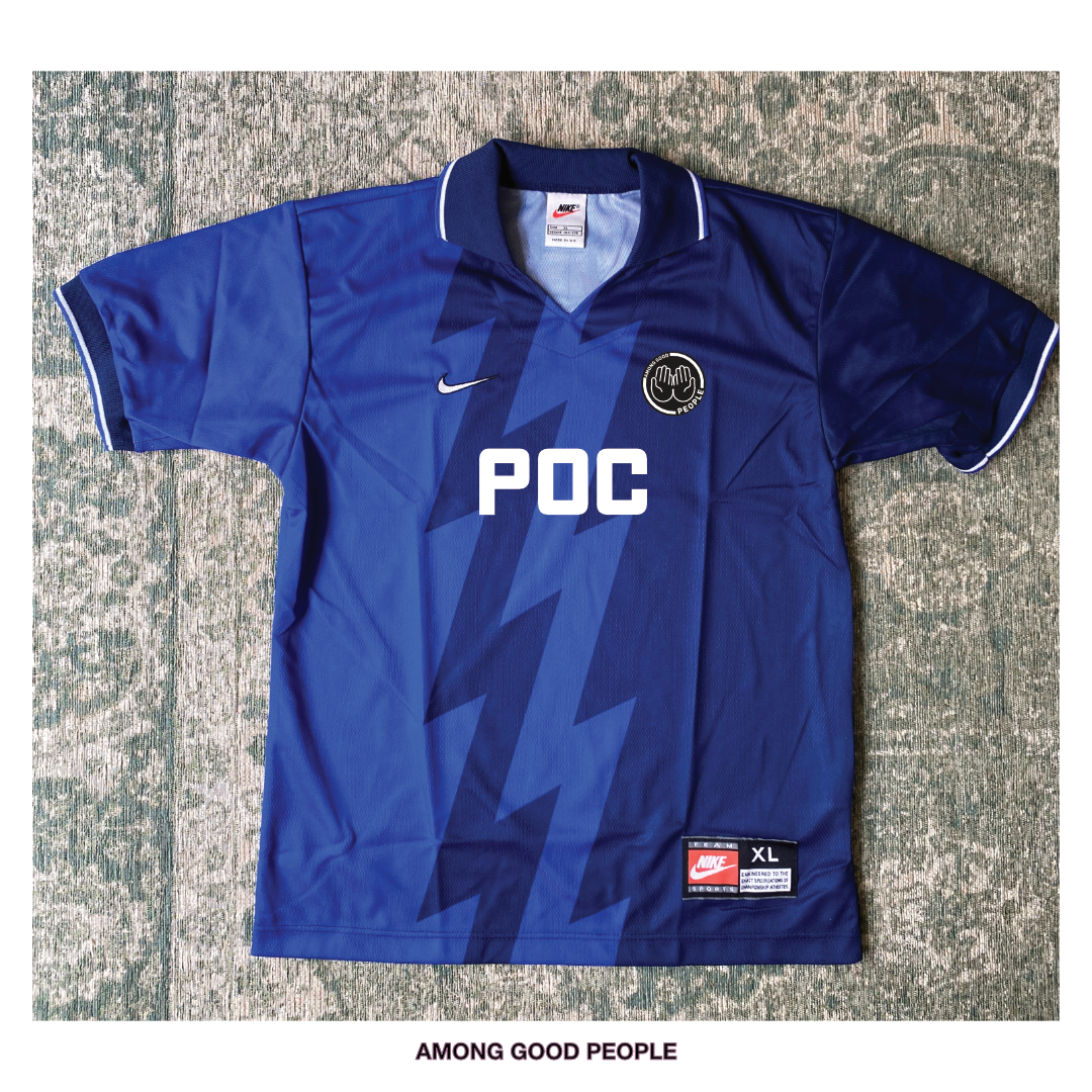 POC Vintage Football Shirt - Blue Short Sleeve